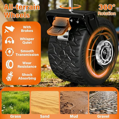 Extra-Large Heavy-Duty Wagons carts Foldable with 600-lbs Capacity & Giant 4" All-Terrain Tank Wheels – Ideal for Beach, Camping, Grocery Hauling and Outdoor Adventures