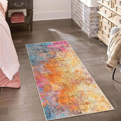 Lahome Kitchen Rugs, 2x4 Washable Rug with Soft Low-Pile for Entryway and Hallyway, Non-Slip&Small Carpet for Bathroom, Easy Clean Door-Friendly Mat, Kid&Pet Friendly Modern Decor 2x4 Galaxy