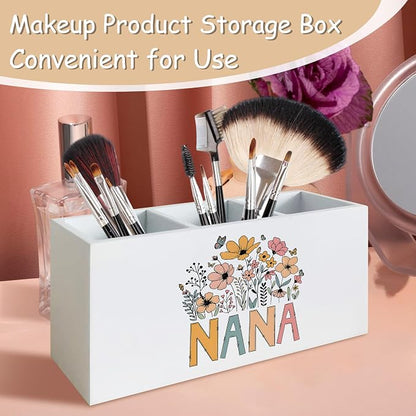 Nana Gifts for Grandma Pen Pencil Holder Organizer for Desk, Nana Grandma Gifts for Birthday from Grandkids, Grandmother Gift Wooden Box Block Sign for Home Bedroom Tabletop Decor