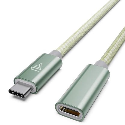 USB Type C Extension Cable (6FT/1.8M), USB 3.2 (10gbps) Type C Male to Female Extension Charging & Sync for PSVR2, MacBook Pro/iPad mini, MacBook Air M4/ M3, iPad Pro Dell XPS Surface Book Green