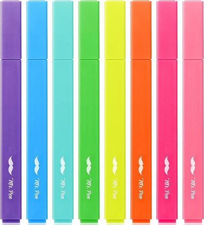 Mr. Pen- Aesthetic Highlighters No Bleed, 8 Pack, Vibrant Colors | Chisel Tip, Cute Highlighters Assorted Colors for Journaling, Highlighting, Underlining, Fast Dry, Back to School Supplies