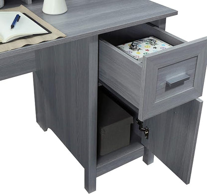 Techni Mobili Classic Office Storage Writing Desk, Grey