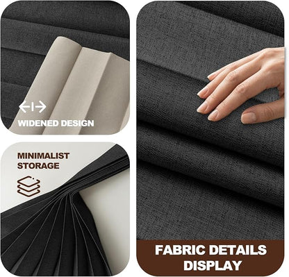 JILRON Accordion-Style Room Divider with Ceiling Track - Foldable Partition Curtain, Easy Installation(Black 180" W x 96" L-Pack of 1)