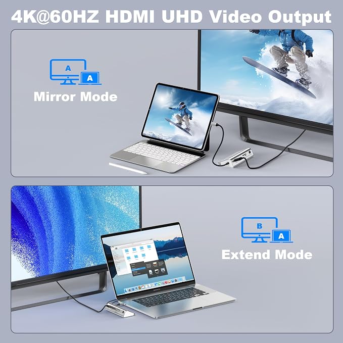 intpw 10-in-1 USB C Hub with Ethernet, 4K@60Hz HDMI, 10Gbps USB-C/USB-A, PD 100W, SD/TF, P9R PRO Docking Station for MacBook Pro/Air M1-M5, iPhone 17/16/15, iPad Pro, Windows