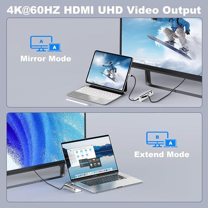 intpw 10-in-1 USB C Hub with Ethernet, 4K@60Hz HDMI, 10Gbps USB-C/USB-A, PD 100W, SD/TF, P9R PRO Docking Station for MacBook Pro/Air M1-M5, iPhone 17/16/15, iPad Pro, Windows