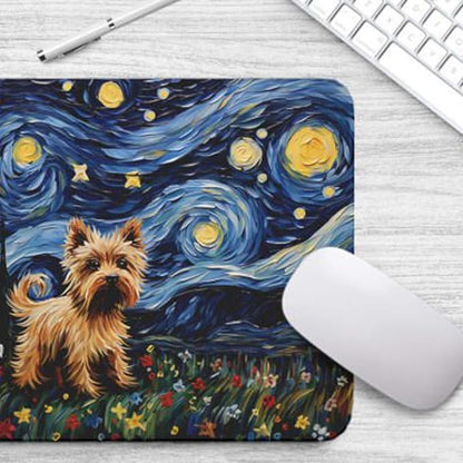 Tubbie Prints Starry Night Yorkie Dog Mouse Pad for Computer Laptop Home Office Gaming Working Desk Desktop Accessories Non-Slip Rubber Mouse Pad for Dog Lovers (Yorkshire)