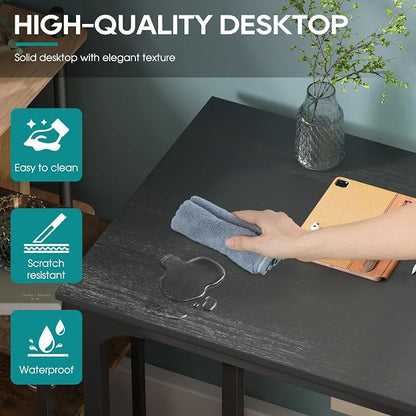 BestOffice Computer Desk,Home Office Desk, Modern Simple Style for Home Office Study Writing (Black, 39 Inch)