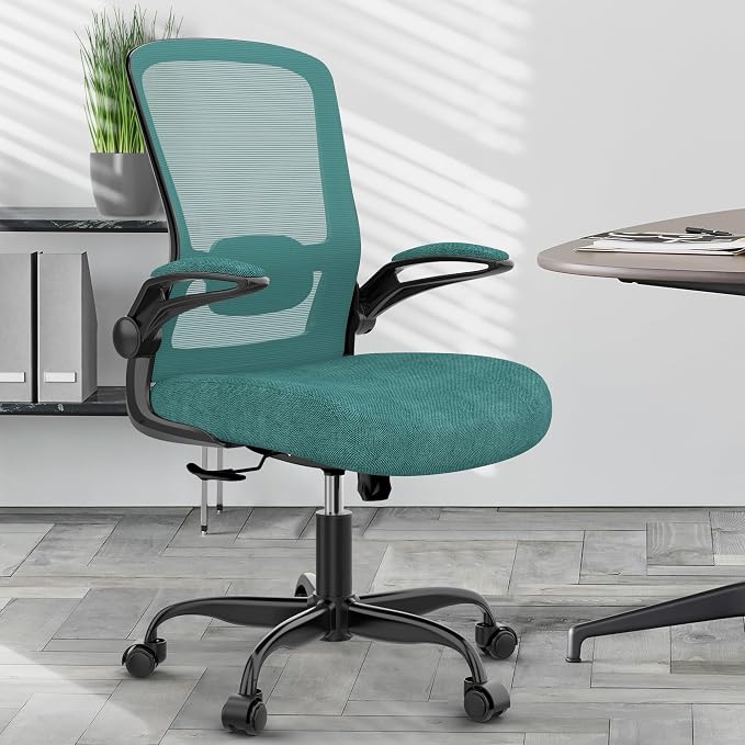 Mimoglad Office Chair, Ergonomic Desk Chair with Adjustable Lumbar Support, High Back Mesh Computer Chair with Flip-up Armrests- Task Chairs, Executive Chair for Home Office