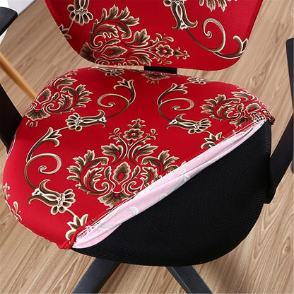 Jinzio Computer Office Chair Cover - Split Protective & Stretchable Cloth Polyester Universal Desk Task Chair Chair Covers Stretch Rotating Chair Slipcover (Red)