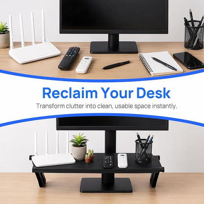 13 Inch Adjustable Screen Top Shelf Organizer for TV Computer Monitor Flat Screen, Large TV Mount Top Shelf Used To Place Soundbar Cable Box Speakers Apple TV Play-station Camera Frames Remote