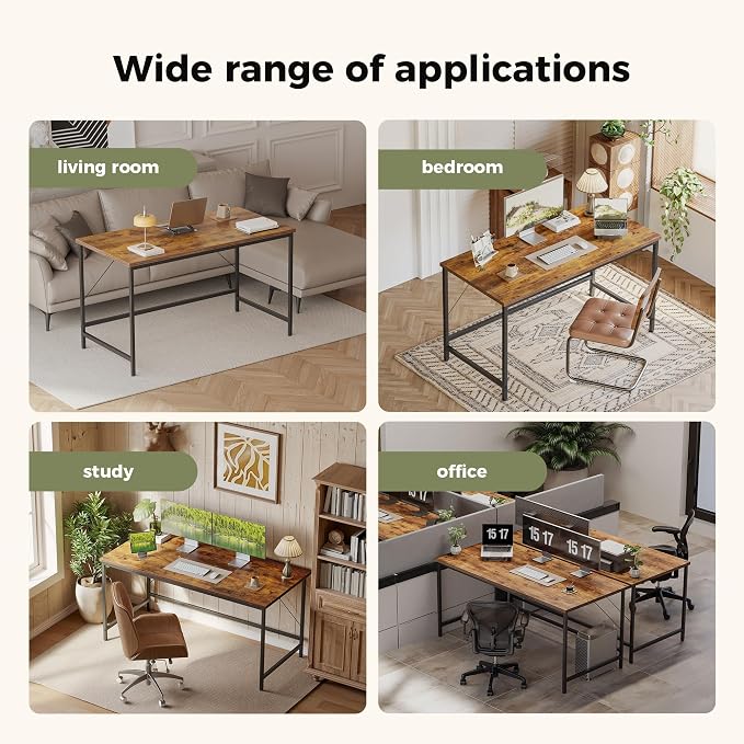 Mericonia 55 inch Computer Desk, Gaming Desk for Small Spaces, Modern Simple Style Table for Home Office, Study Student Writing Table