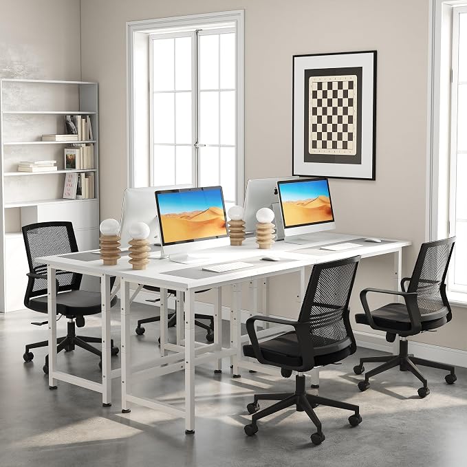 COTUBLR Small Desk, 24 Inch Small Computer Desk for Spaces, Compact Tiny Mini Simple Desk Table for Bedroom Home Office Writing Work Study Kids Student Teacher, Bonus Mousepad, White