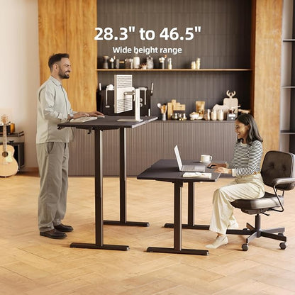 INNOVAR Electric Standing Desk, Adjustable Height Stand up Desks, 55 x 24 Inches Sit Stand up Desk for Home Office Computing, 3-Preset Memory Height Ergonomic Rising Desks, Black