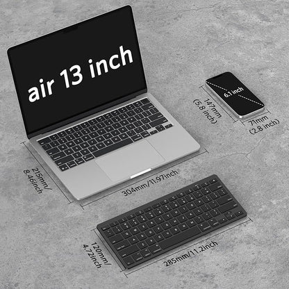 OMOTON Bluetooth Keyboard Compatible with Mac, Compact Wireless Keyboard Compatible with MacBook Pro/Air, iMac, Mac mini/Pro Laptop and PC, Dark Black