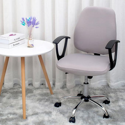 Jinzio Computer Office Chair Cover - Split Protective & Stretchable Cloth Polyester Universal Desk Task Chair Chair Covers Stretch Rotating Chair Slipcover (Light Grey2)