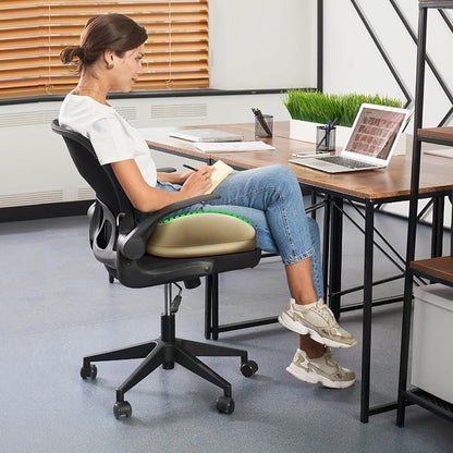 Benazcap Large Seat Cushion for Office Chair, Memory Foam, Beige