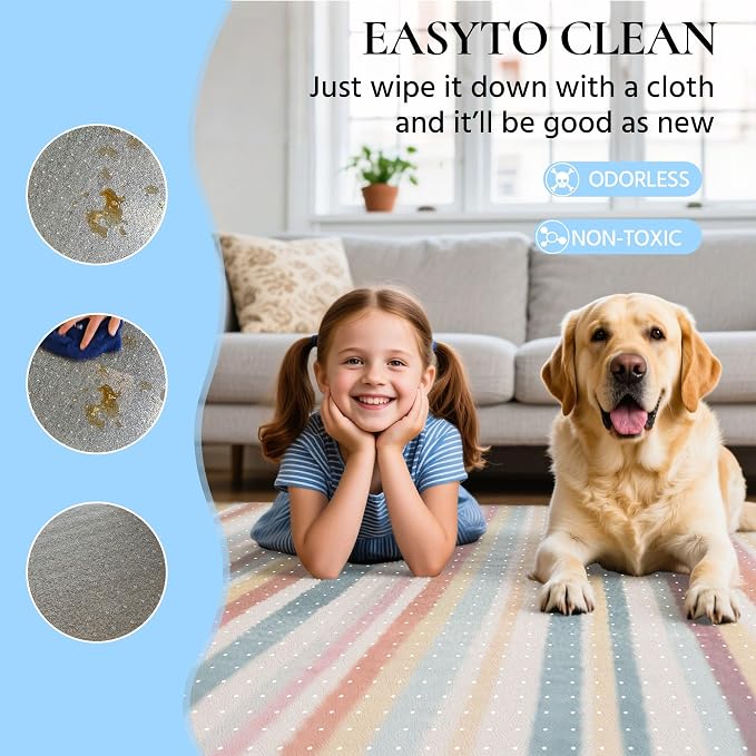 Office Chair Mat, 30" x 48" Transparent Office Desk Chair Mat for Carpeted Floors, Studded Carpet Floors Protector Mat for Home & Offices