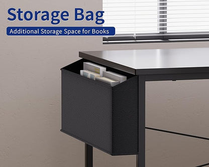 Pamray 64.5 Inch Reversible L Shaped Gaming Desk Large Corner Computer Desk with Storage Bag Home Office Table for Writing Study Pink