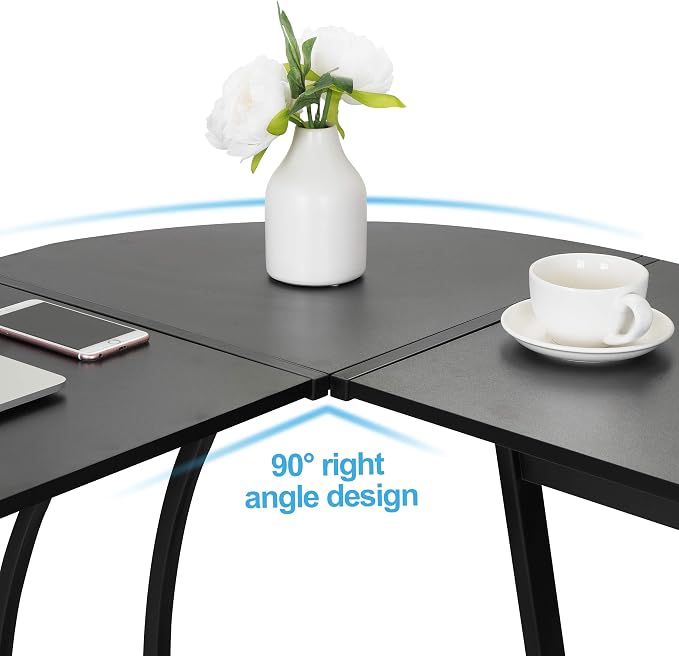 ZenStyle L-Shape 58.1in Corner Computer Desk Home Office PC Laptop Table Multipurpose Gaming Workstation with Solid Steel Frame/Waterproof Desktop