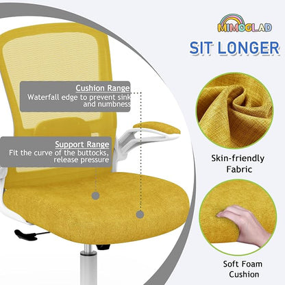 Mimoglad Ergonomic High Back Mesh Office Chair, Adjustable Lumbar Support, Thickened Seat Cushion (Modern, Jasmine)