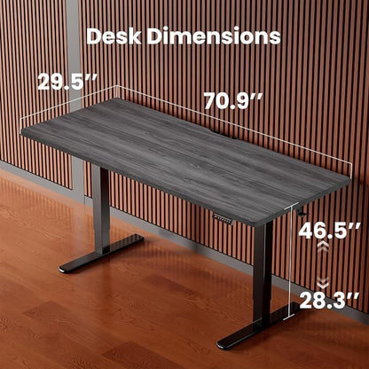 ErGear Height Adjustable Electric Standing Desk, 71 x 30 Inches Sit Stand up Desk, Memory Computer Home Office Desk, Grey