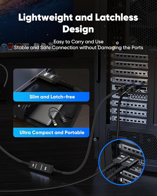 Highwings 4K DisplayPort to HDMI Adapter, Uni-Directional DP to HDMI Adapter Converter Cable Male to Female, HDMI Abapter Compatible with Laptop Desktop HDTV Monitor Projector, Black, Passive