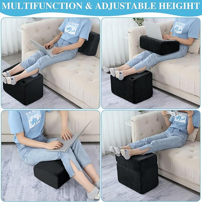 Under Desk Foot Rest, ROYALAY Ergonomic Office Footrest with 3 Adjustable Heights, High-Density Memory Foam Leg Rest for Home, Travel, Airplane with Washable Cover
