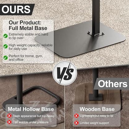 HzTinT Large Tv Tray Side Table Sofa Tray for Couch Heavy Metal Base Swivel/Adjustable Height, Sofa Bed Bathroom Study TV Tray C Shaped End Table Food Snack Trays for Eating