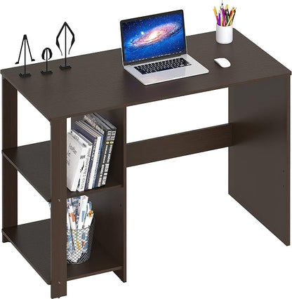 SHW 38-Inch Home Office Computer Desk with Shelves, Espresso