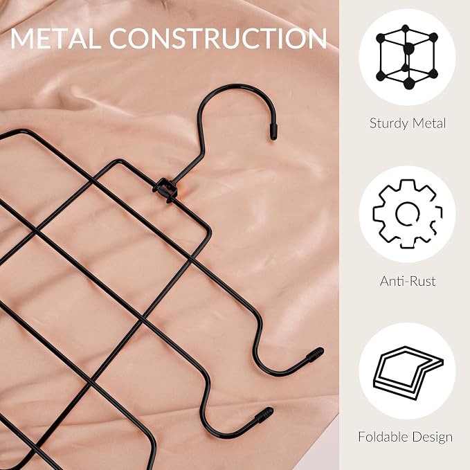 ZEDODIER 6 Pack Tank Top Hanger Space Saving, Bra Hangers for Closet Organizer, Hanging Bra Organizer Tank Tops Holder with 48 Hooks, Metal Closet Organizers and Storage Small Space Solutions, Black