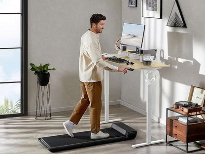 WALKINGDESK 63x24 Inches Electric Standing Desk with Drawer and Monitor Stand, Height Adjustable Sit to Stand up Desk for Home Office, Ergonomic Computer Table with Phone Holder, 3 Hooks, Oak