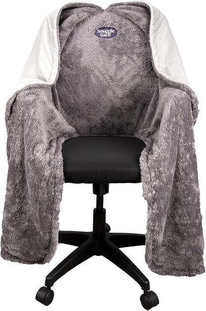 The Original Office Chair Blanket by SnuggleBack; Cozy Comfy Office Desk Chair Wrap Attaches for Hands-Free Warmth. Stay Warm In The Winter or Summer. (Grey Pattern Fleece)