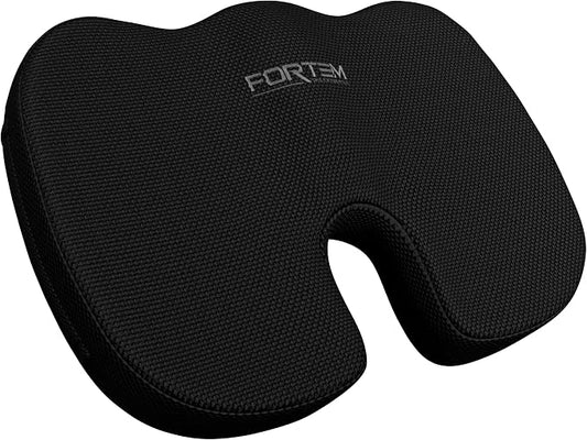FORTEM Seat Cushion, Office Chair Cushion, Memory Foam Car Seat Cushions, Sciatica Coccyx Tailbone Pain Relief, Chair Cushions for Back Support, Sitting Pad for Gaming, Washable Cover, Non Slip, XL
