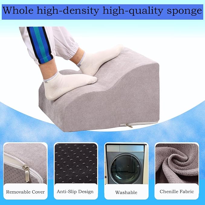 Foot Rest for Under Desk at Work.Multifunctional 3-Tier Foot Stool,with Washable Footrest.for Under Desk,Office Chair Gaming Chair & Sofa,Leg Elevation Pillow,Supports Posture-Light Grey