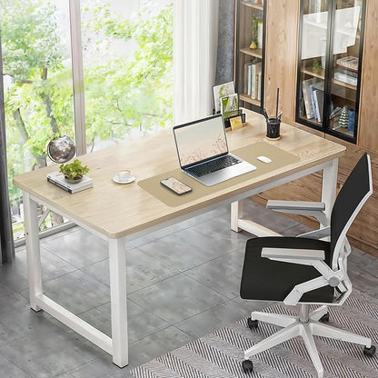 AFIING Apricot Desk Pad 31.5" x 12", Leather Desk Mat | Waterproof PU Leather, Non-Slip Rubber Base, Modern Desk Decor, Office & Home