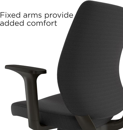 Staples Ergonomic Task Chair, Fabric, Black