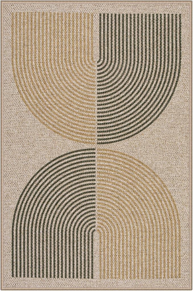 Lahome Enfys Rainbow Front Door Mat, 32"x48" Washable Non Slip Entry Way Rugs Indoor, Farmhouse Neutral Non Slip Non Shedding Lightweight Floor Carpet for Kitchen Bedroom Porch