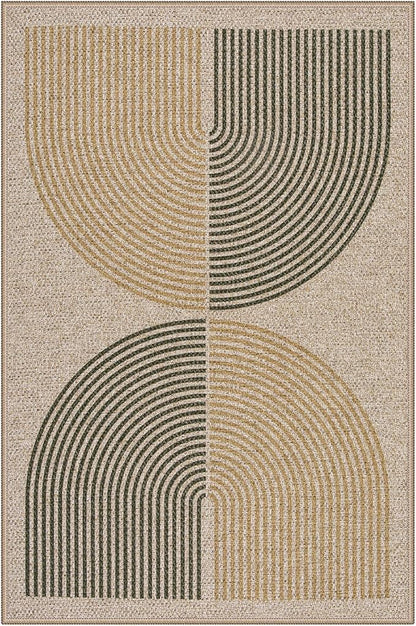 Lahome Enfys Rainbow Front Door Mat, 32"x48" Washable Non Slip Entry Way Rugs Indoor, Farmhouse Neutral Non Slip Non Shedding Lightweight Floor Carpet for Kitchen Bedroom Porch