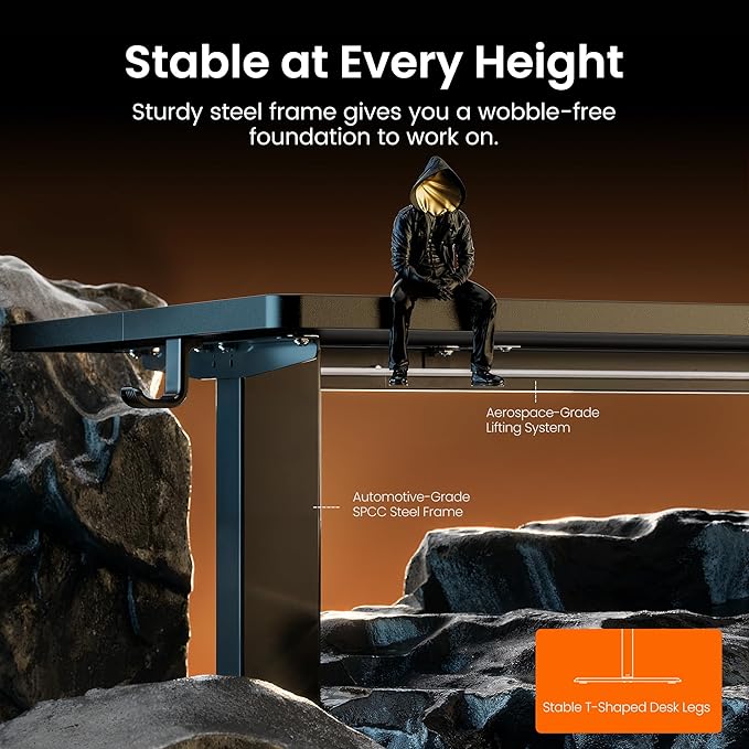 ErGear Height Adjustable Electric Standing Desk, 32 x 19 Inches Sit Stand up Desk, Memory Computer Home Office Desk, Black