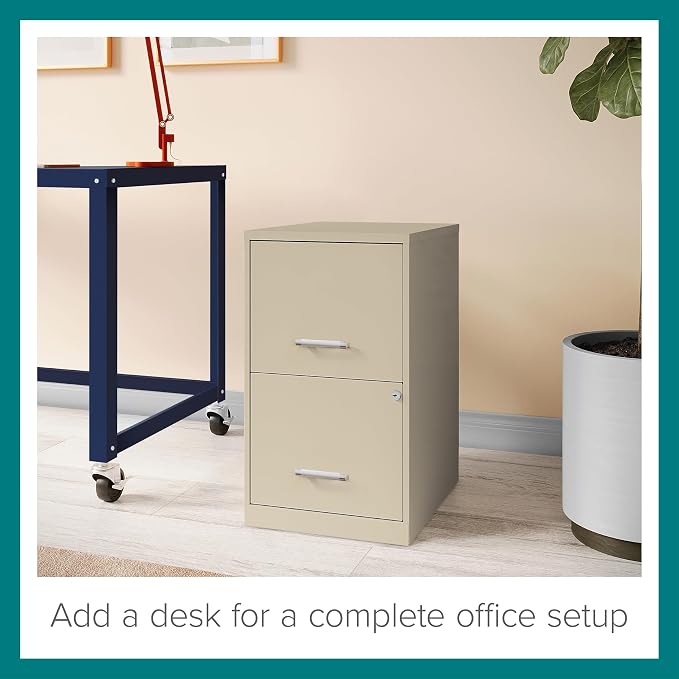 Lorell 14340 18 Deep 2-Drawer File Cabinet, Putty