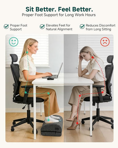 Snailax Footrest Massager with Adjustable Vibrating Heat, Ergonomic Footrest for Desk & Office, Foot Massager for Relaxation, Product for Office Workers, Fathers Day Gift for Dad