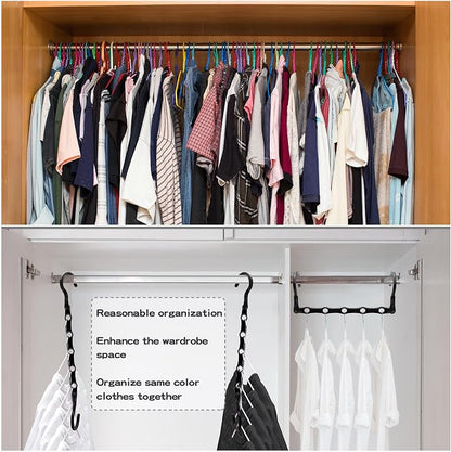 6 Pack Closet Organizers and Storage Stronger, College Dorm Room Essentials for Girls Guys, Magic Clothes Hangers Space Saving Hangers with 5 Holes Closet Storage for Heavy Clothes, Home Organization