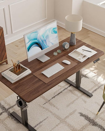 CubiCubi 63 x 28 Large Standing Desk, Height Adjustable Electric Computer Desk, 28" Deep Desktop, Sit Stand up Home Office Workstations with Preset Heights, Black Walnut