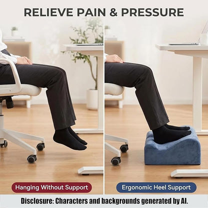 Work Foot Rest Under Desk,Comfort Foot Rest for Couch | Foot Rest For Under Desk at Work,At Soft Ergonomic Footrest,Support Foot Pillow,Heel Chair,Leg Elevation Pillow blue