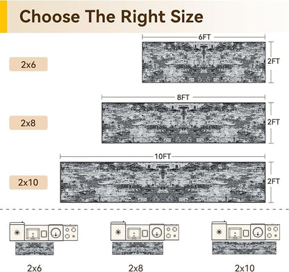 RELEANY Washable Area Rugs 2'x10' Non-Slip Modern Abstract Soft for Living Room Entryway Bedroom Kitchen, Print Pattern, Black Navy Blue Gray