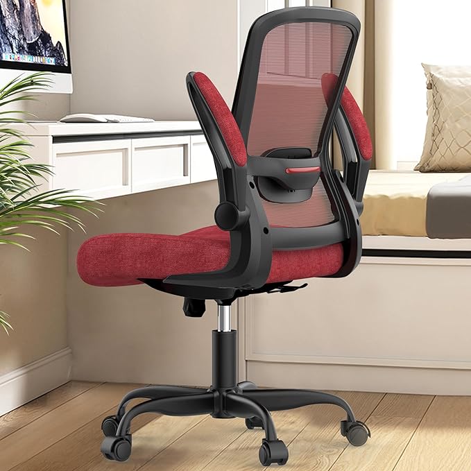 Mimoglad Office Chair, Ergonomic Desk Chair with Adjustable Lumbar Support, High Back Mesh Computer Chair with Flip-up Armrests-Task Chairs, Executive Chair for Home Office