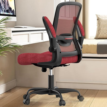 Mimoglad Office Chair, Ergonomic Desk Chair with Adjustable Lumbar Support, High Back Mesh Computer Chair with Flip-up Armrests-Task Chairs, Executive Chair for Home Office