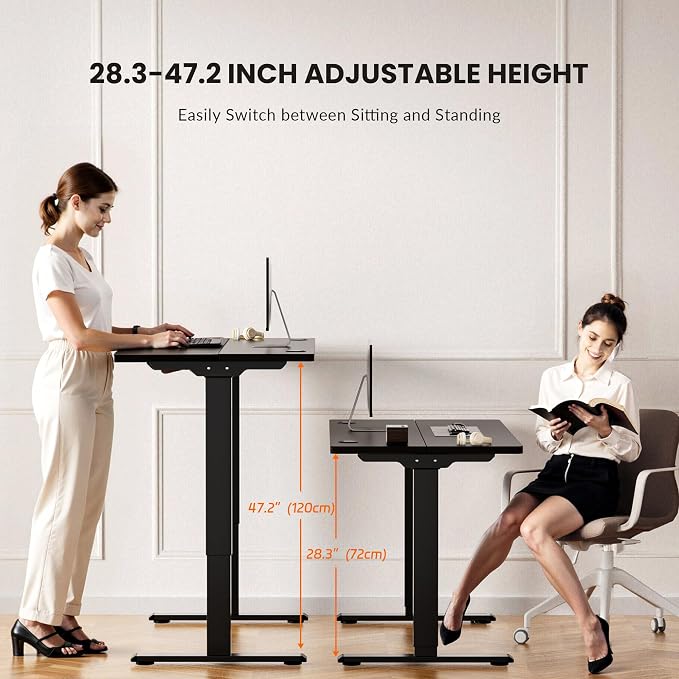 GallopFun Dual Motor Electric Standing Desk Frame for 43.3 to 70.8" Table Tops, 330lbs Weight Capacity,Ergonomic Standing Height Adjustable Base with Memory Controller,Black Frame Only