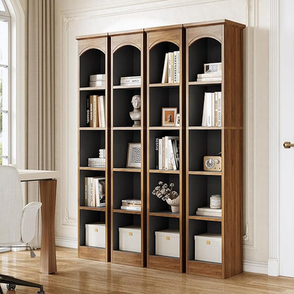 LITTLE TREE 70.9" Tall Bookshelf, 5-Tier Open Bookcase with Cubes, Bookshelf with Storage Space, Freestanding Narrow Bookcase for Home Office, Brown, 1 Pack