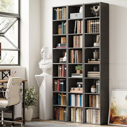 IRONCK Tall Narrow Bookshelf 8 Tiers, Compact Corner Bookcase, Floor Standing Display Storage Shelves 71 in Tall, Easy to Match for Living Room, Office, Study, Bedroom